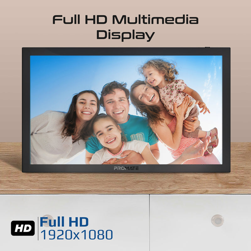 Promate Memoria-15 Black digital photo frame - angle view