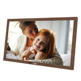 إطار صور رقمي 15.6 إنش بشاشة لمس وواي فاي | Promate Memoria-15 Full HD Smart Digital Photo Frame - خشبي