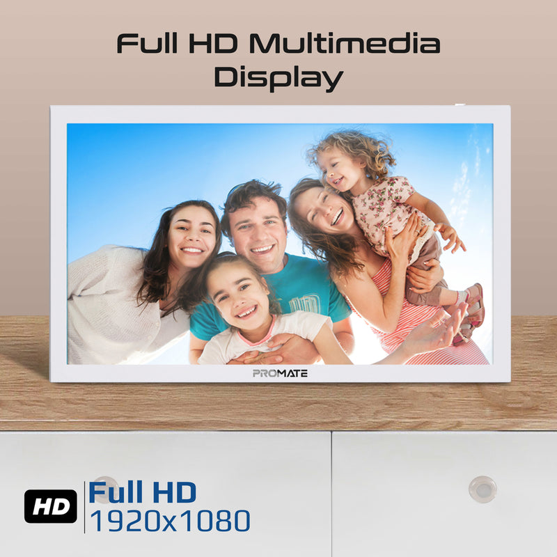 Promate Memoria-15 White digital photo frame - angle view