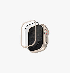 UNIQ Optix Duo Pro tempered glass with stainless steel bezel for Apple Watch Ultra 49mm