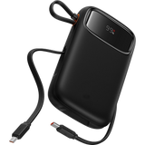 Baseus EnerFill FC31 Power Bank 10000mAh 45W Black (2 Built-in Cables) | باور بانك بيسوس إينرفيل 10000 مللي أمبير 45 واط أسود