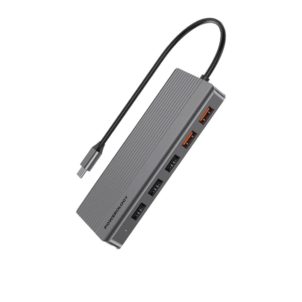محول باورولوجي 12 في 1 بمنفذ تايب سي | Powerology 12 in 1 USB-C Hub Ultimate Performance & Connectivity