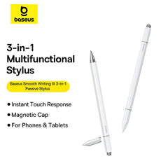 قلم ستايلس 3 في 1 عالمي للأجهزة اللوحية والهواتف – iPad وAndroid وشاشات اللمس | Universal 3-in-1 Passive Stylus Pen for iPad, Android & Touch Screens Smooth Writing Non-Magnetic