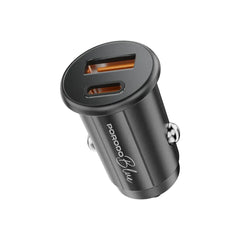 Porodo Blue 15W USB-A+C Port Car Charger with C to C .9m Cable - Black | شاحن سيارة بورودو بلو 15 واط مع كابل