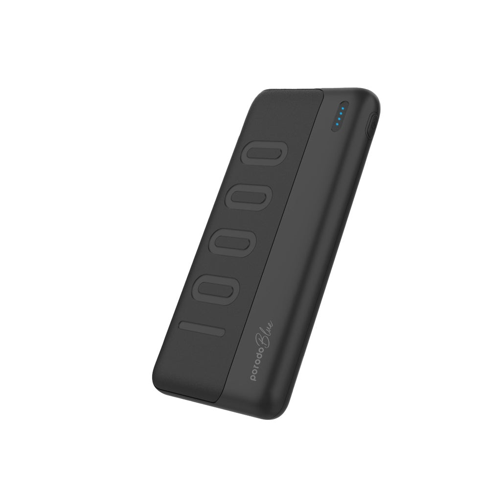 باور بانك بورودو بلو النحيف بسعة 10,000 مللي امبير بمنفذي يو اس بي اي | Porodo Blue 10000mAh Slim Power Bank Dual USB-A Output
