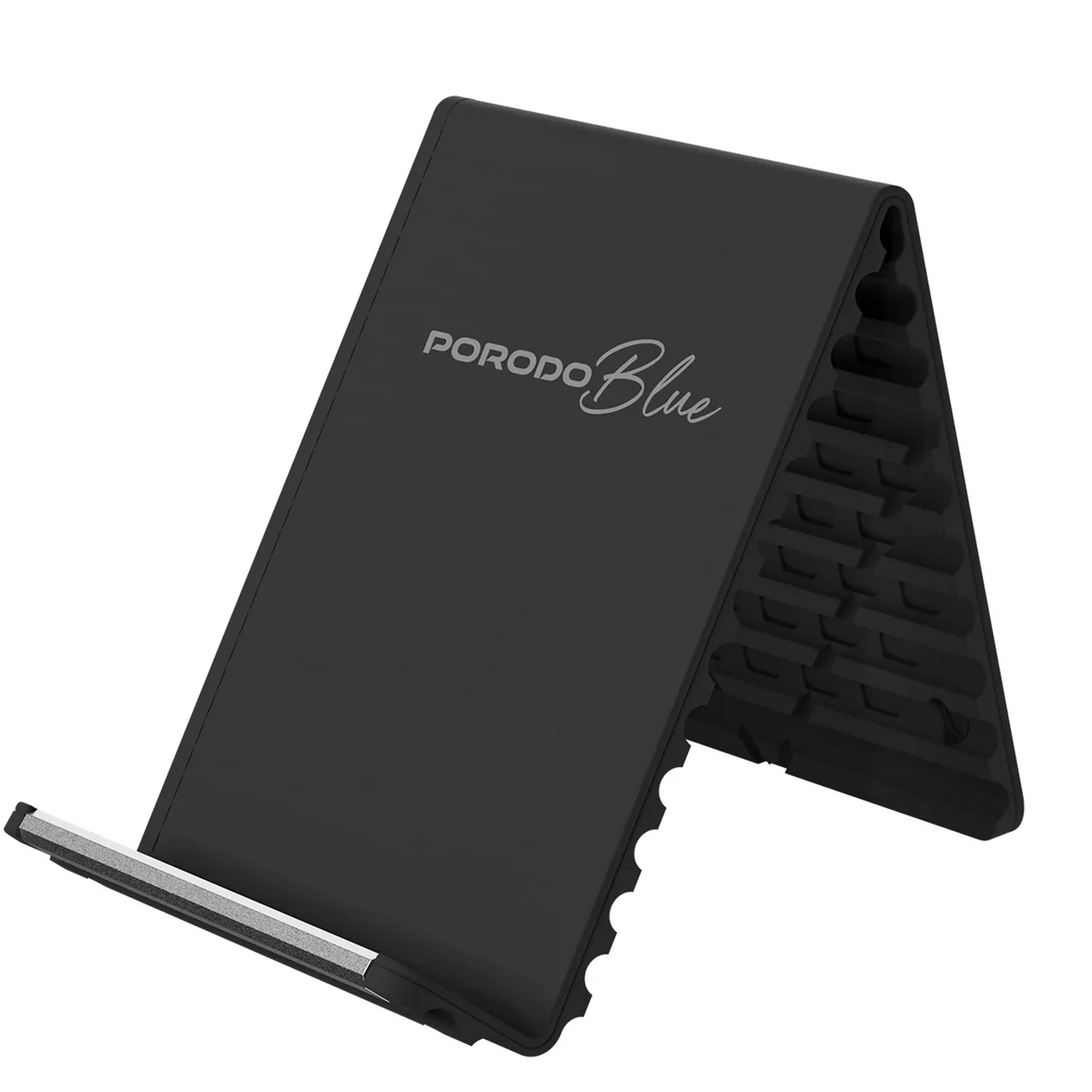 حامل مرن محمول للهاتف واللابتوب بورودو بلو - أسود | Porodo Blue Flexible Portable Phone and Laptop Stand – Black