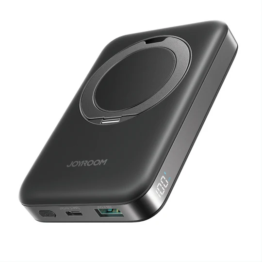 JOYROOM QI2 10,000mAh Hêza Bêtêl a Magnetîk bi Hêza Şarjkirinê ya 22.5W û Girêderê Zengilê - Reş | JOYROOM JR-PBM12 Banka Hêza Bêtêl a Magnetîk a 22.5W bi Girêderê Zengilê 10000mAh – Reş