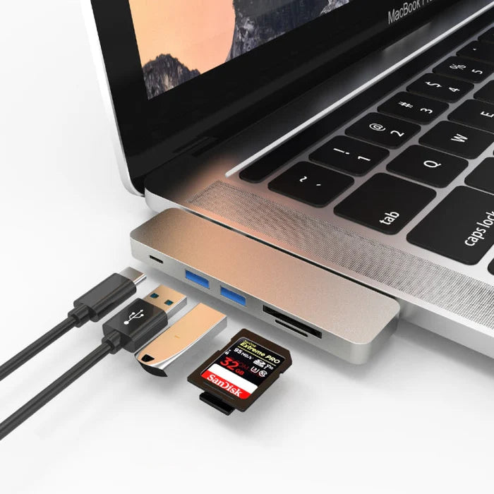 WiWU T8 7-in-1 USB-C 3.0 Adapter for MacBook Pro - محول ويوو 7 في 1 يو اس بي سي 3.0 لماك بوك برو