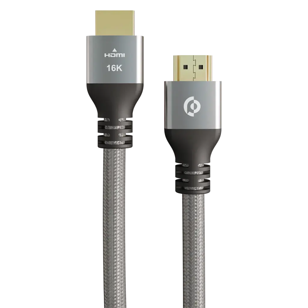 كيبل HDMI باورولوجي 16K V2.2 بطول 2 متر – سريع 96Gbps، تصميم مضفر، موصلات مطلية بالذهب | Powerology 16K HDMI V2.2 Cable 2M 96Gbps Braided Gold-Plated