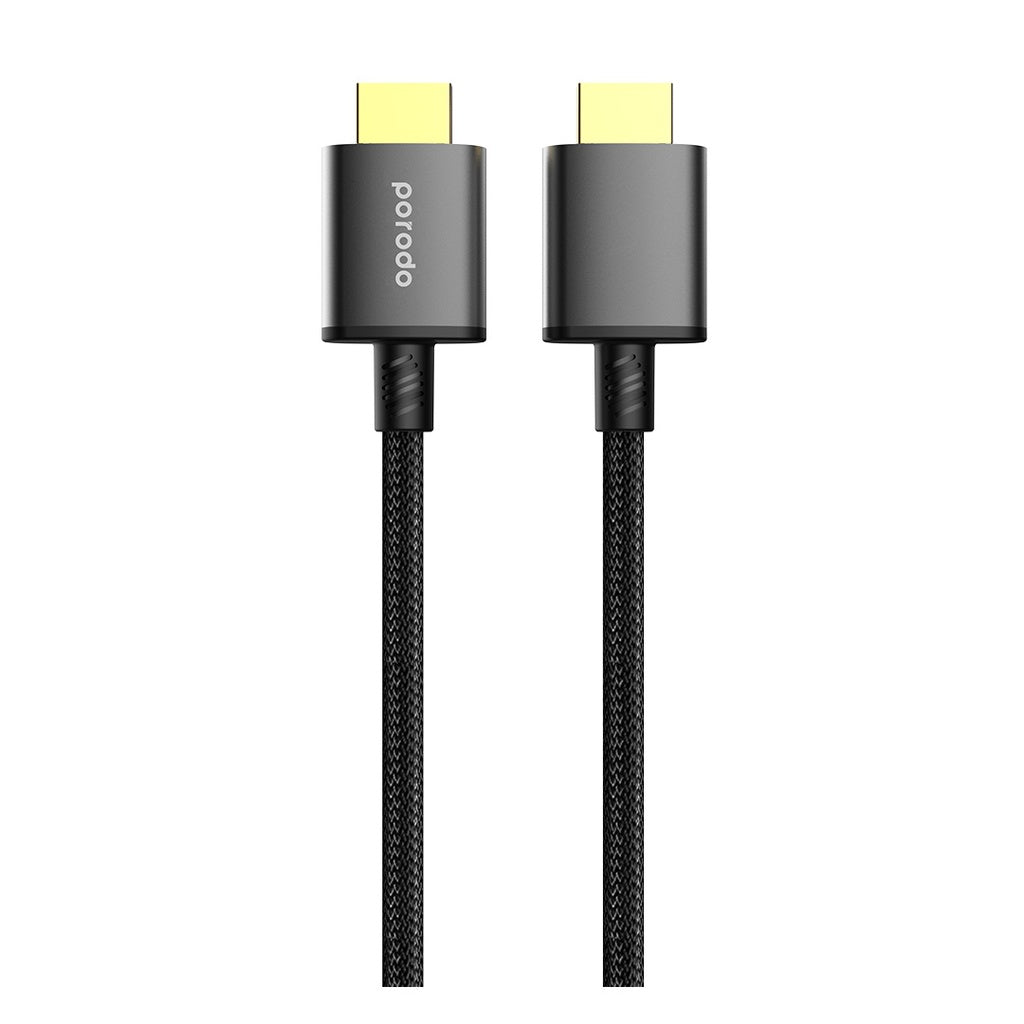 كيبل اج دي ام اي بورودو بدقة 8K وبطول 1.8 متر - اسود | Porodo 8K HDMI PVC Cable 1.8M – Black