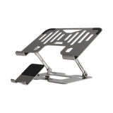 حامل بورودو الذكي القابل للطي 2 في 1, لاجهزة اللابتوب والهاتف - فضي | Porodo 2-in-1 Adjustable and Foldable Laptop with Phone Stand - Silver.