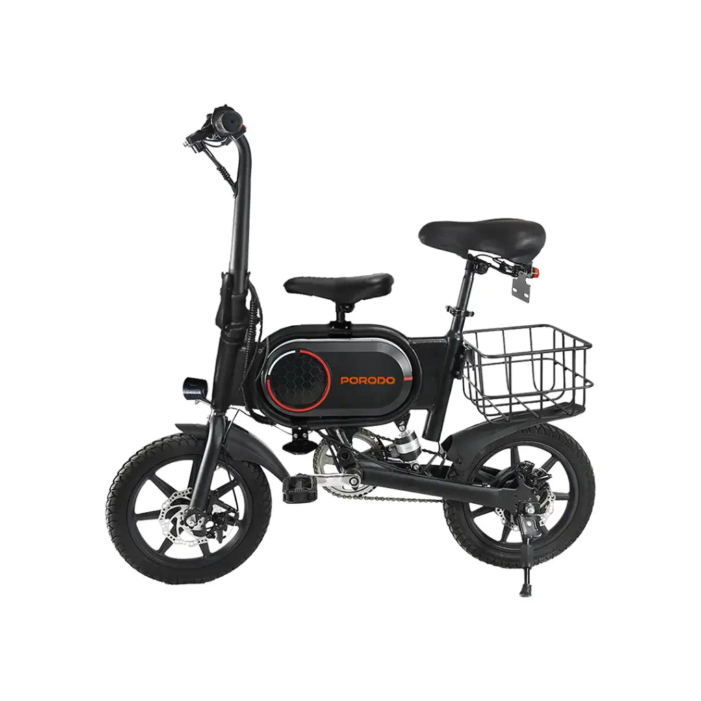 دراجة كهربائية قابلة للطي بورودو لايفستايل - أسود | Porodo Lifestyle Folding Urban Electric Bike - Black