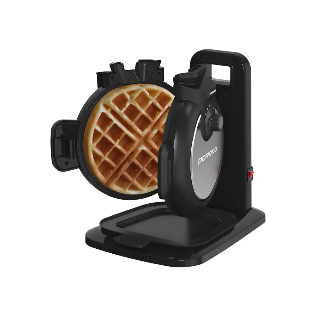 ماكينة الوافل العمودية من بورودو لايف ستايل بقدرة 800 واط وب 5 مستويات حرارة - اسود | Porodo Lifestyle 800W Vertical Waffle Maker with 5 Temperature Modes - Black