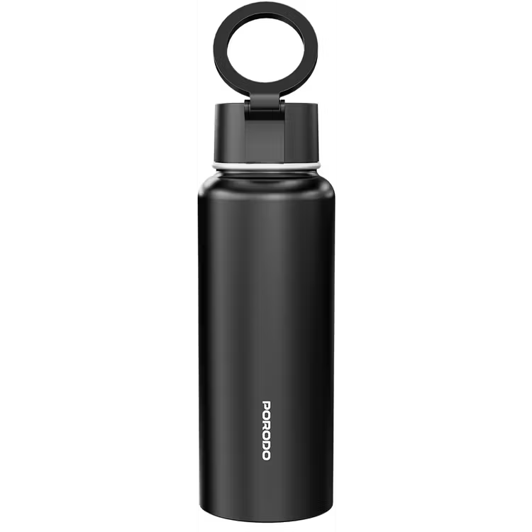 زجاجة ماء مغناطيسية بورودو لايف ستايل 32 أونصة - أسود | Porodo Lifestyle Magsafe Bottle 32oz - Black