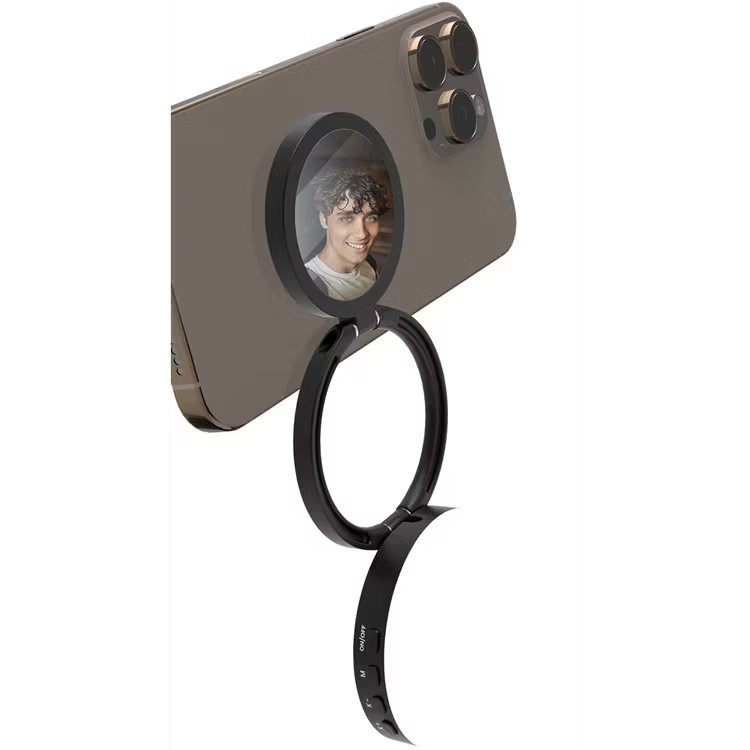 Porodo Lifestyle Magnetic Selfie Fill Light - Black | مصباح بورودو لايف ستايل المغناطيسي لإضاءة السيلفي - أسود