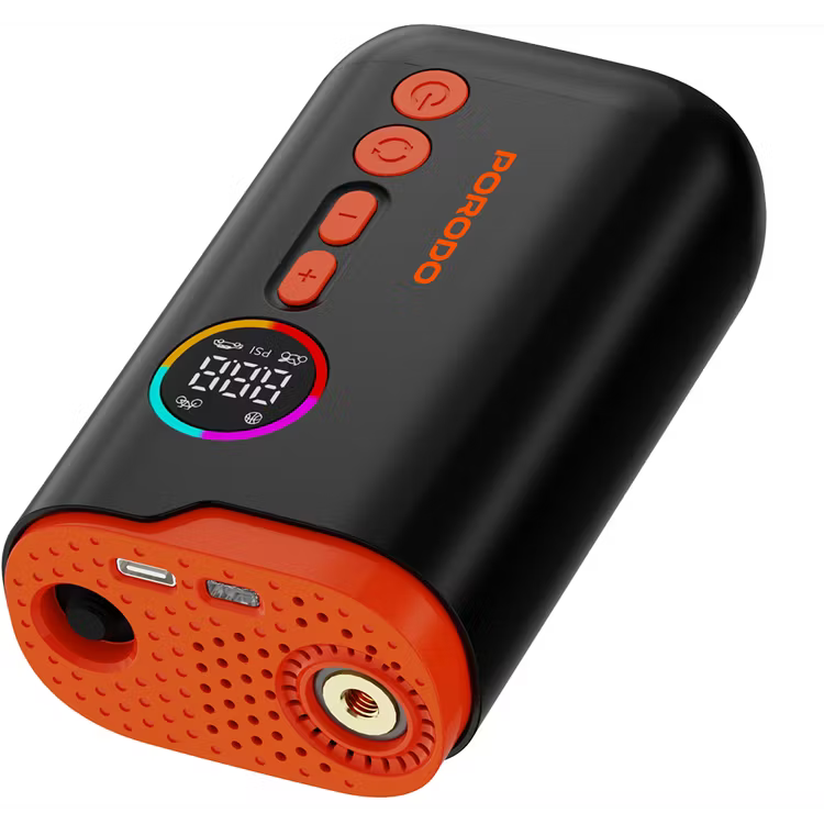 Porodo Lifestyle 55W Portable Tire Inflator 150 PSI with 4 Modes and Digital Display | منفاخ إطارات بورودو المحمول 55 واط 150 PSI مع 4 أوضاع وشاشة رقمية