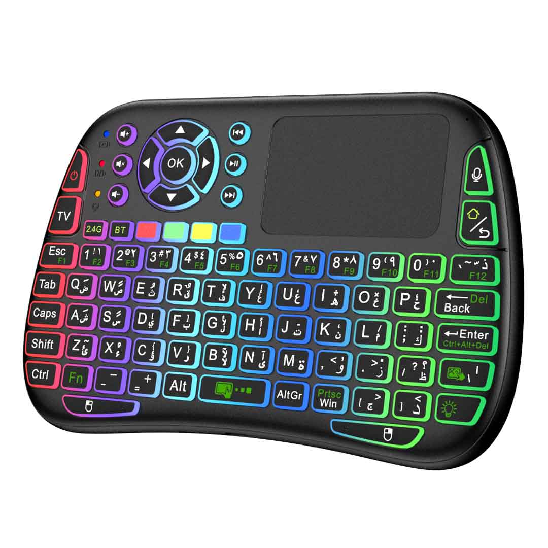 Klavyeya Destikê ya Bêtêl a Porodo Mini ya Bi Ronahiya RGB - Reş.
