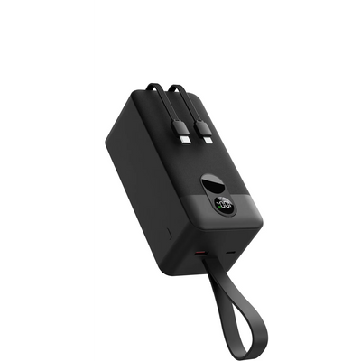 باور بانك بورودو بسعة 50000mAh مع منافذ Type-C وشاشة رقمية - أسود | Porodo 50000mAh Powerbank 2xType-C, USB A and Type C and Digital Display BAYCK