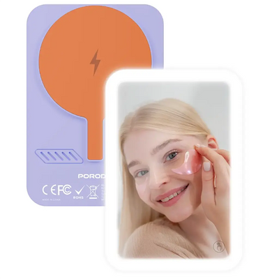 Porodo Magsafe Power Bank 5000mAh Mirror + Dynamic Light Modes | بنك طاقة ماج سيف من بورودو 5000 مللي أمبير مع مرآة وأوضاع إضاءة ديناميكية