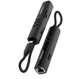 Porodo 8-in-1 USB Multiport Hub with 5Gbps Transfer Speed - Black | بورودو 8 في 1 موزع USB متعدد المنافذ بسرعة نقل 5Gbps - أسود