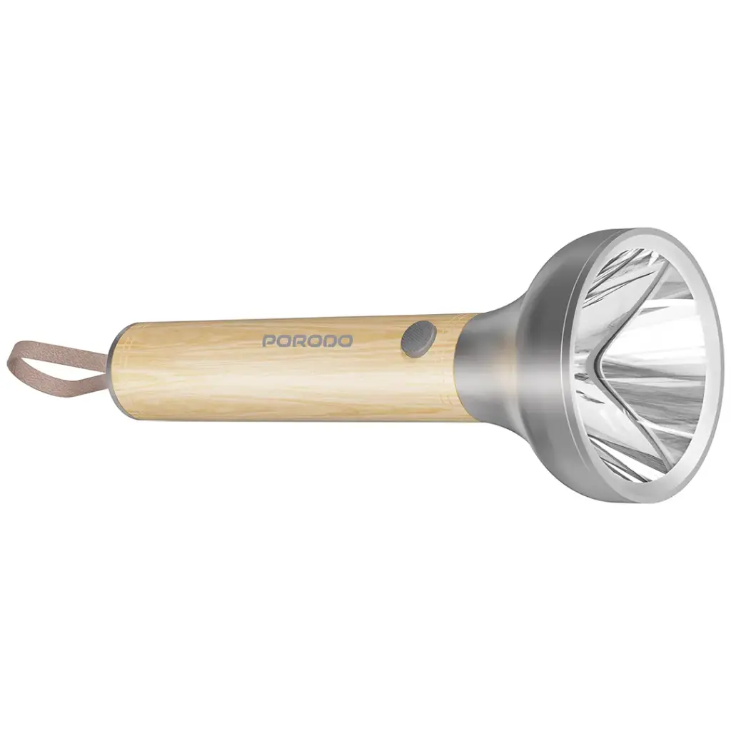 Porodo Lifestyle Birch 300 LED Flashlight - Wood | فلاشلايت بورودو لايفستايل بيرش 300 LED الخشبي