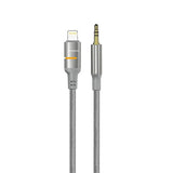 كابل صوت Porodo USB2.0 Lightning إلى 3.5mm مضفر 1.2 متر - رمادي | Porodo USB2.0 Lightning to 3.5mm Braided Audio Cable 1.2M - Grey
