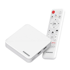 جهاز تلفزيون ذكي بورودو EchoBox 4K Android بذاكرة 2GB و16GB - أبيض | Porodo EchoBox 4K Android TV BOX with 2GB+16 GB storage – White