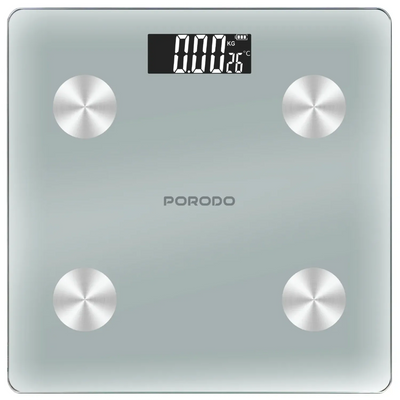 ميزان ذكي لدهون الجسم بورودو Lifestyle Gravis - أبيض | Porodo ‘Gravis’ LifeStyle Smart Body Fat Scale 30x30x2.5 (AAA batteries) – White