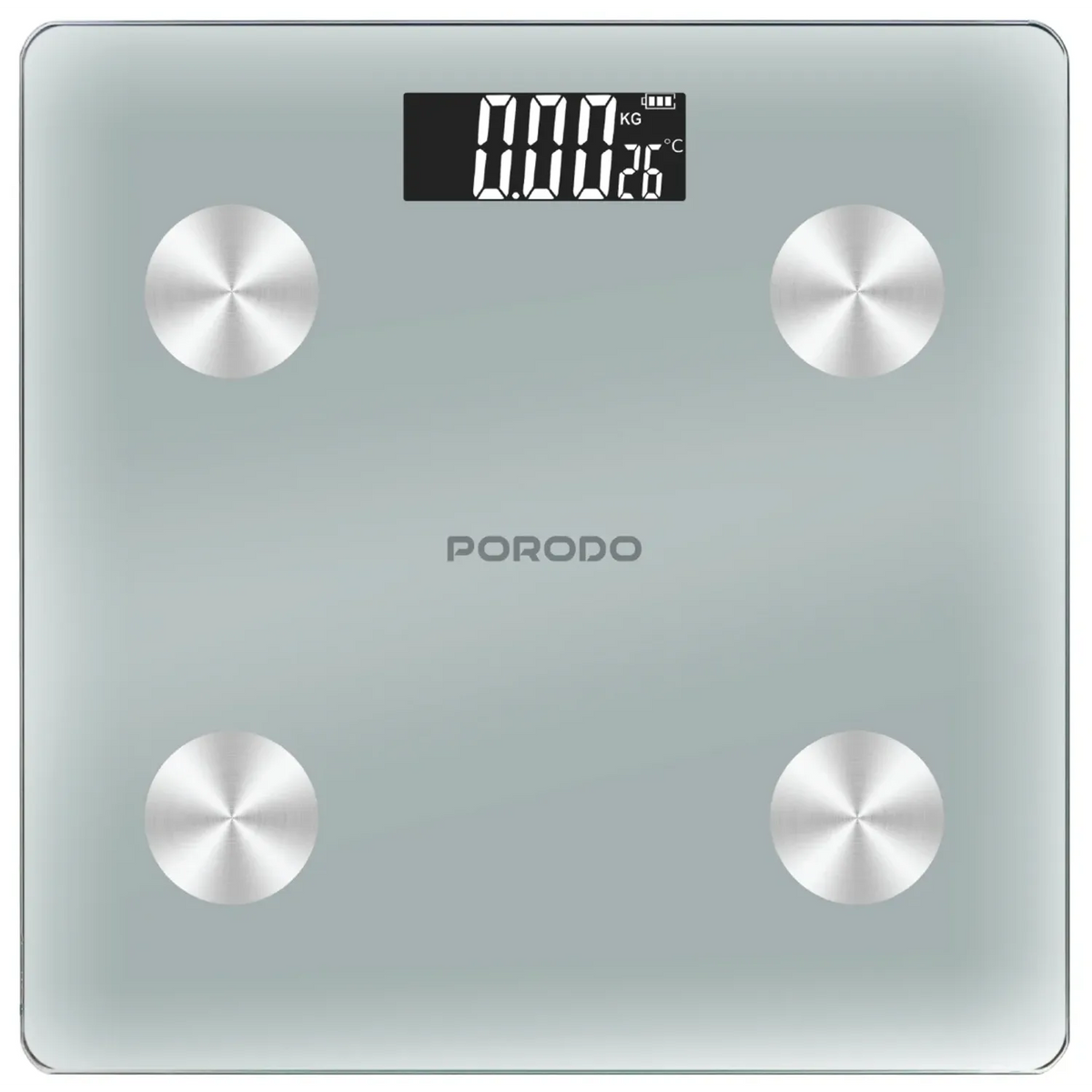 ميزان ذكي لدهون الجسم بورودو Lifestyle Gravis - أبيض | Porodo ‘Gravis’ LifeStyle Smart Body Fat Scale 30x30x2.5 (AAA batteries) – White