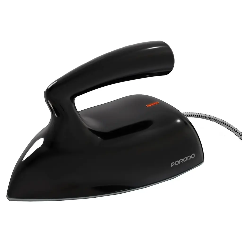 Porodo Lifestyle Ironix Portable Steam Iron with Bakelite Handle - Black | مكواة بخار محمولة Porodo Lifestyle Ironix مع مقبض باكيليت - أسود