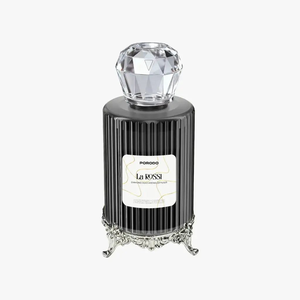 ناشر عطر بورودو لاروسي برأس ألماسي وخزان 120 مل و4 أوضاع رش وتغطية 9م³ وشحن USB-C - أسود | Porodo La Rossi Diamond Head Aroma Diffuser Black