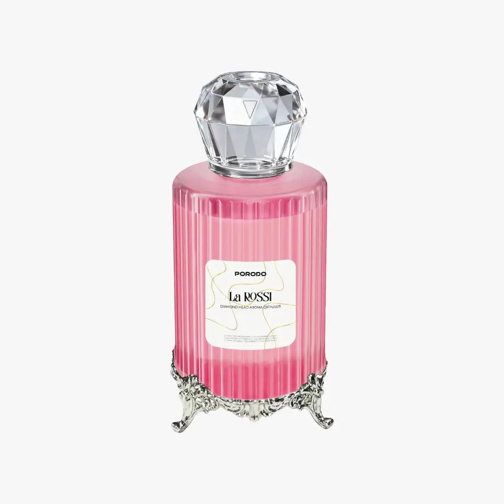 ناشر عطر بورودو لاروسي برأس ألماسي وخزان 120 مل و4 أوضاع رش وتغطية 9م³ وشحن USB-C - وردي | Porodo La Rossi Diamond Head Aroma Diffuser Pink