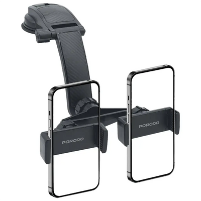 Porodo 360° Rotating Car Phone Holder - Black | حامل هاتف سيارة Porodo 360° دوار - أسود