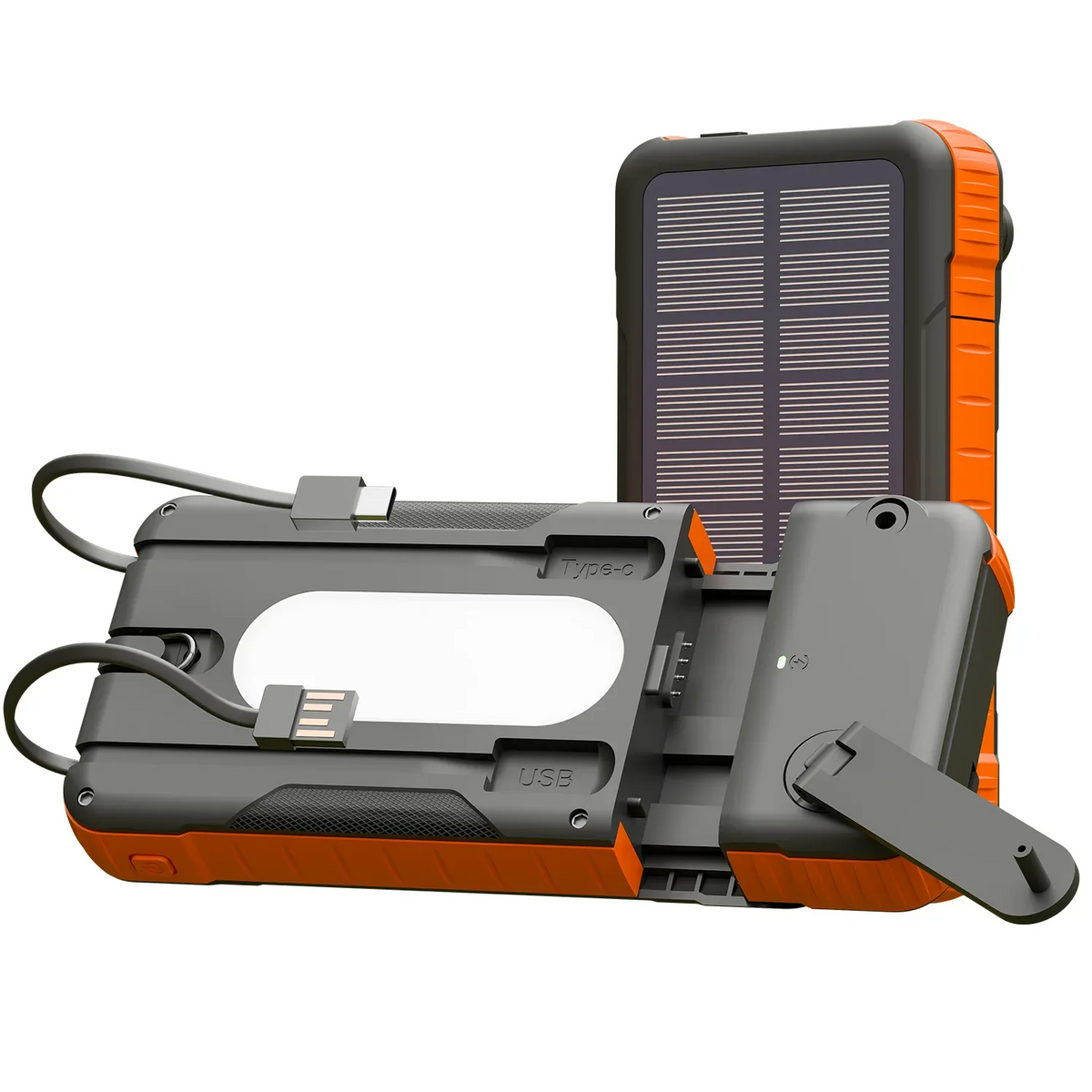 باور بانك شمسي بورودو 20000mAh مع مولد يدوي قابل للفصل وكشاف | Porodo Solar Powerbank 20000mAh with Detachable Hand Generator Torch Light &
