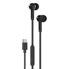 سماعات أذن سلكية داخلية بورودو Soundtec USB-C مع ميكروفون - أسود | Porodo Soundtec Wired Type C In Ear Earphone with Mic – Black