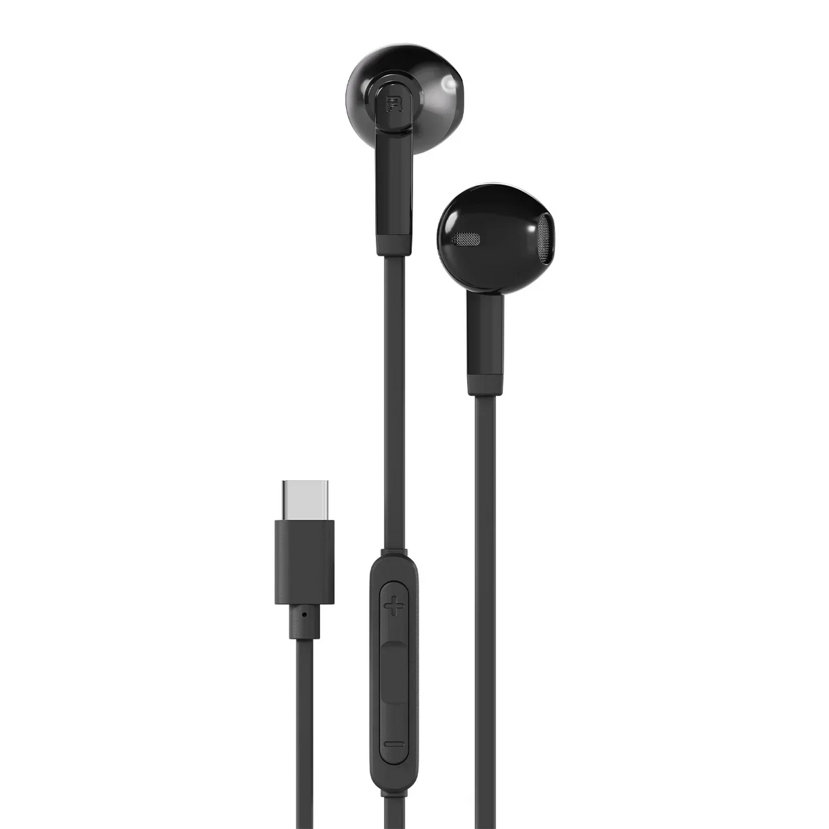 سماعات أذن سلكية نصف داخلية بورودو Soundtec USB-C مع ميكروفون - أسود | Porodo Soundtec Wired Type C Semi In Ear Earphone with Mic – Black