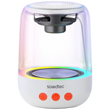 Porodo Soundtec Crystal-Glow Mini Bluetooth Speaker TWS & Hands-Free - White | بوروودو ساوندتك كريستال-غلو ميني سماعة بلوتوث TWS والمكالمات بدون استخدام اليدين - أبيض