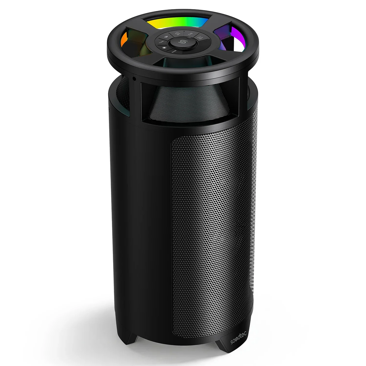 سبيكر حفلات بورودو Soundtec مع إضاءة RGB - أسود | Porodo Soundtec Party Speaker with RGB Lighting - Black