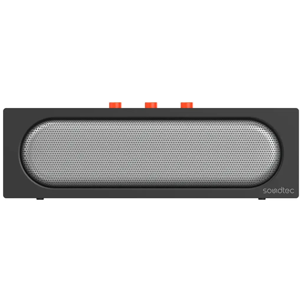 Porodo Soundtec Vibe Bar Portable Bluetooth Stereo Speaker - Black | مكبر صوت بلوتوث محمول بورودو ساوندتك فايب بار ستيريو - أسود