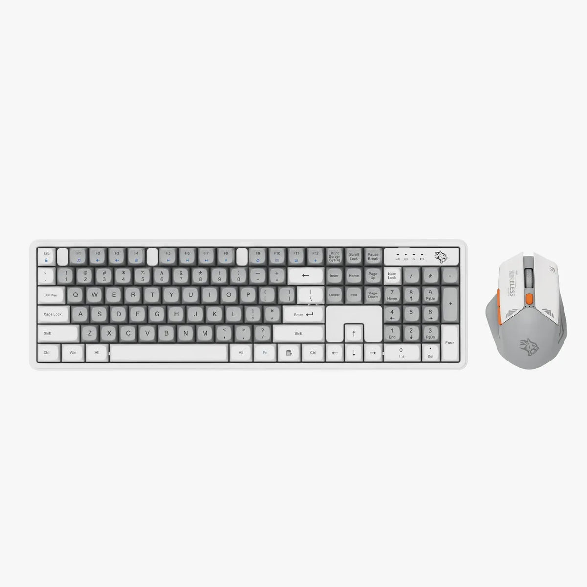 طقم لوحة مفاتيح وماوس بورودو Gaming لاسلكي 2.4G - أبيض B | Porodo Gaming 2.4GHz Wireless Keyboard and Mouse - White/B