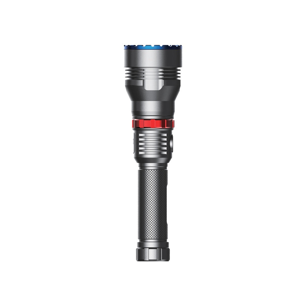 كشاف باورولوجي LED قابل لاعادة الشحن باضائة 1000 لومن, مدى 920 متر - اسود | Powerology 1000LM/900M Rechargeable LED Flash Light - Black.