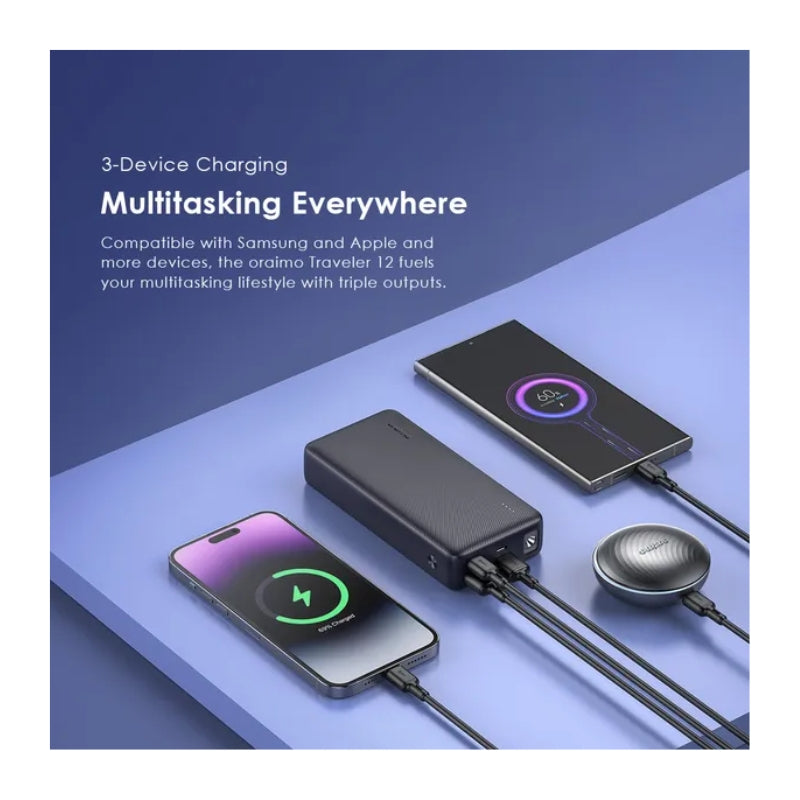 Banka Hêzê ya Oraimo Traveler 20000mAh 12W - Banka Hêzê ya Oraimo Traveler 20000mAh bi Şarjkirina Bilez û Ronahiya LED