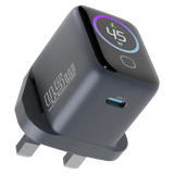 محول باورولوجي VoltFlow 45 واط USB-C مع شاشة TFT – شحن سريع ذكي | Powerology VoltFlow 45W Type-C Adaptor with TFT Screen Grey