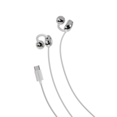 سماعات أذن سلكية باورولوجي بمشبك - أبيض | Powerology Clip-on Wired Earphones – White