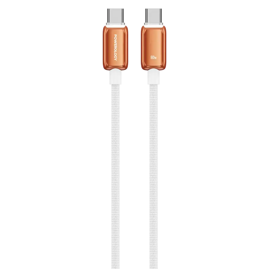 كابل باورولوجي يو إس بي سي بقدرة 60 واط من سلسلة زينكو سي إلى سي بطول متر واحد | Powerology Zinco Series 60W USB-C C to C Cable