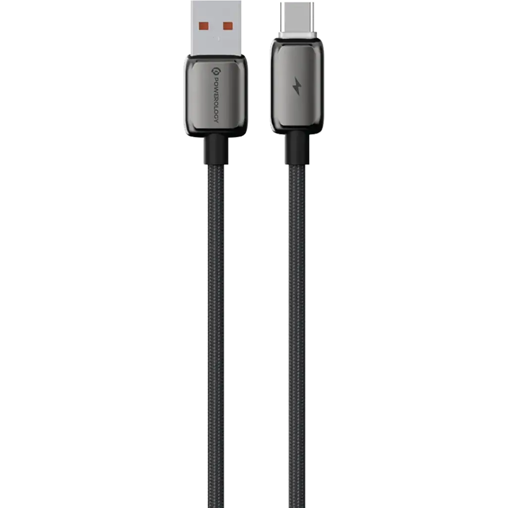 Powerology Zinco Series USB-A to USB-C - Dark Gray | كابل باورولوجي زينكو USB-A إلى USB-C - رمادي غامق