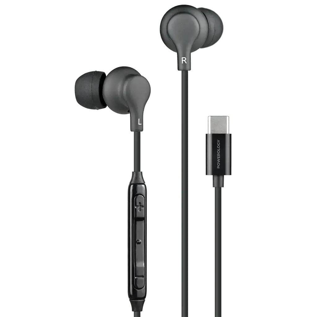 سماعات باورولوجي ستيريو داخل الأذن بمنفذ تايب سي | Powerology Type-C In-Ear Stereo Earphones