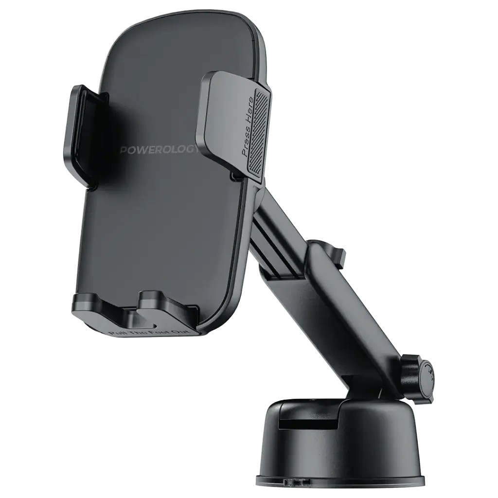 حامل هاتف سيارة باورولوجي رافن بقفل أوتوماتيكي - أسود | Powerology Raven Auto-Clamping Car Phone Mount - Black