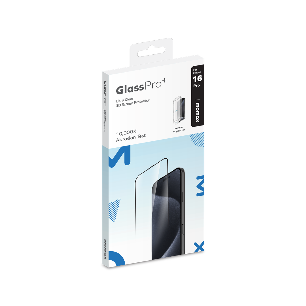 واقي شاشة موماكس 3D لهاتف ايفون 16 برو | Momax GlassPro+ 3D Screen Protector for iPhone 16 Pro
