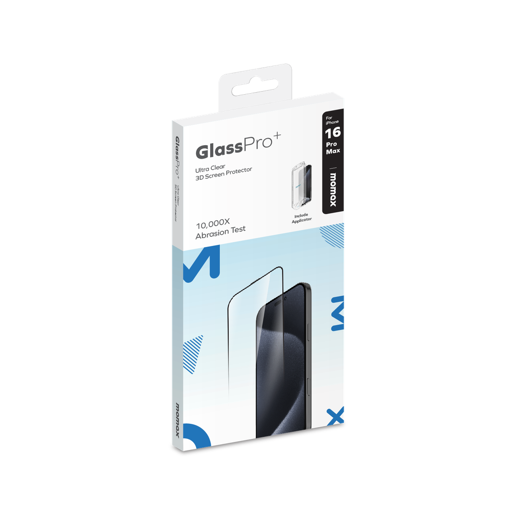 واقي شاشة موماكس 3D لهاتف ايفون 16 برو ماكس | Momax Glass Pro+ 3D Screen Protector for iPhone 16 Pro Max